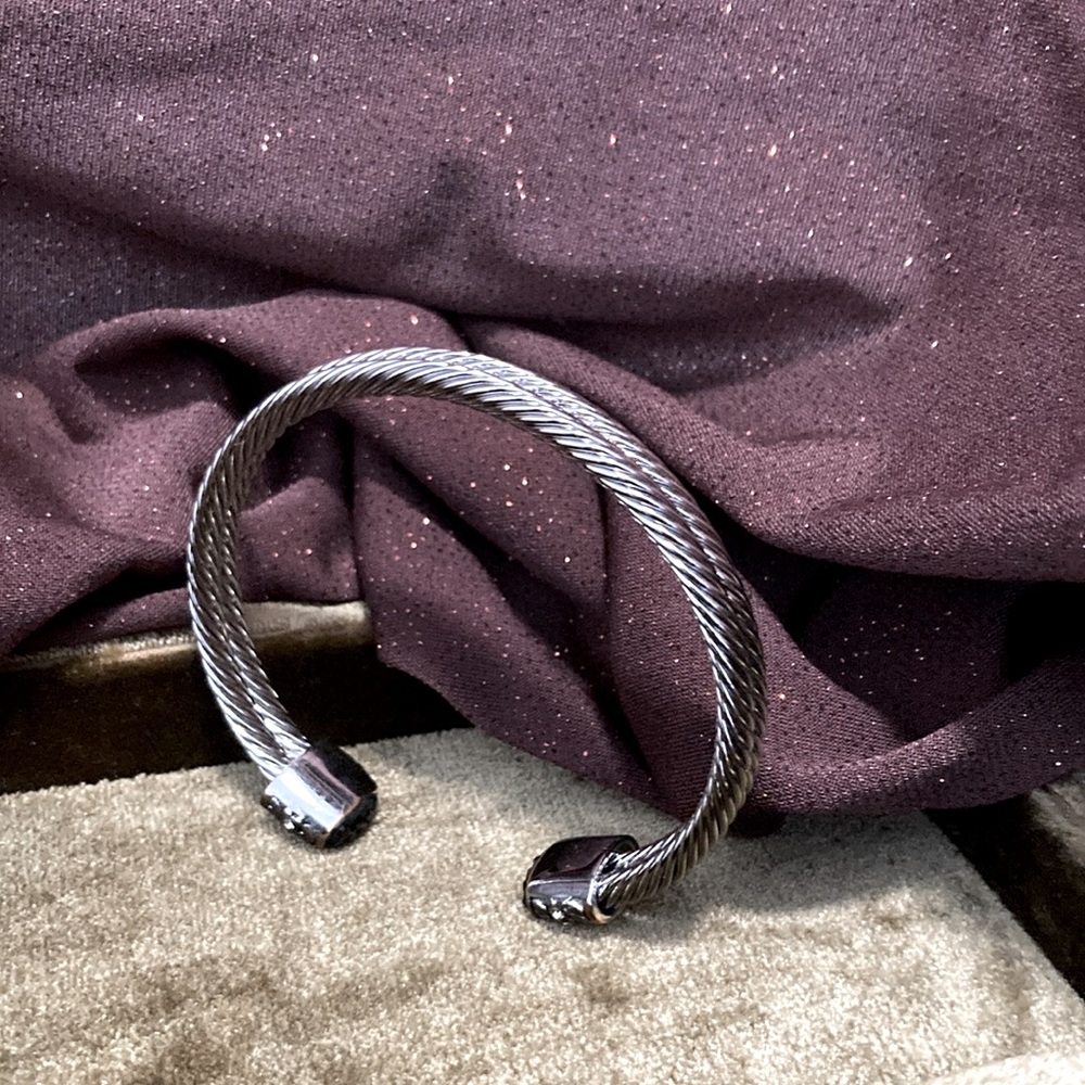 Beautiful Two Tone Cable Bangle - image 3